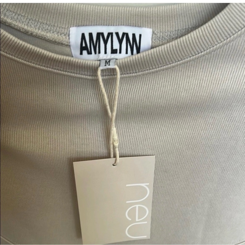Amylynn Neu Oatmeal Neutral Mini Sweatshirt Dress - Size M - NWT - Picture 3 of 5